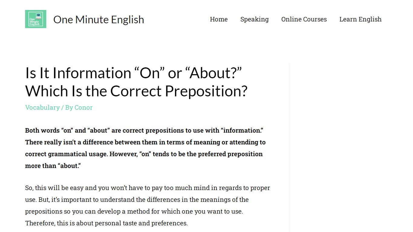 Is It Information “On” or “About?” Which Is the Correct Preposition ...